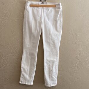 NIC+ZOE Straight Leg Pull On Cotton Ankle Pants in Paper White Size 6